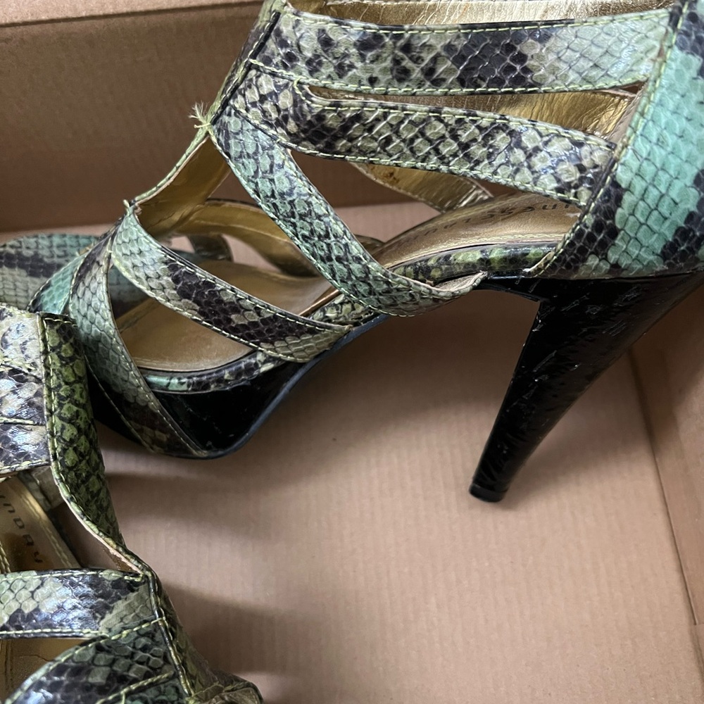 Snakeskin Patterned High Heel Sandals